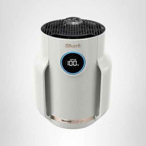 Shark Air Purifier for Home, NeverChange Compact Pro, for Bedroom, Nursery, Home Office, Dorm, HEPA-Exceeding Filter, Captures Pollutants, Pet Dander, Dust, Odor, Smoke, and More, HP072, Dove