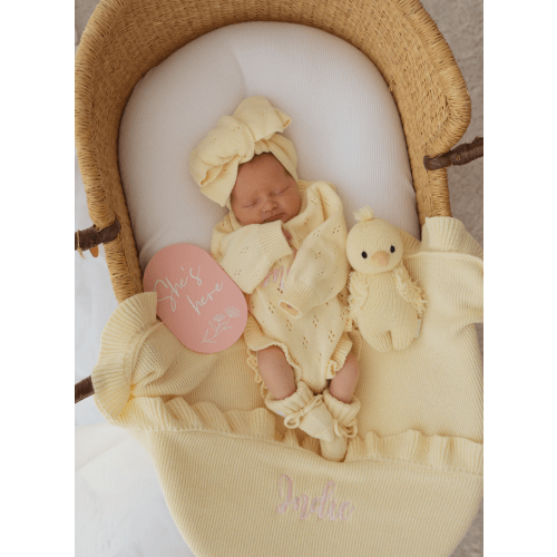 Frill Knit Blanket | Lemon *PRE-ORDER*