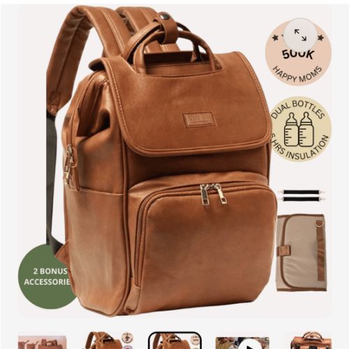 UPPER Leather Diaper Bag Backpack