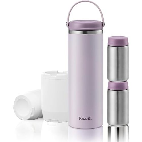 Papablic 360 CapsuleChill Breastmilk Cooler with Stainless Steel Bottles