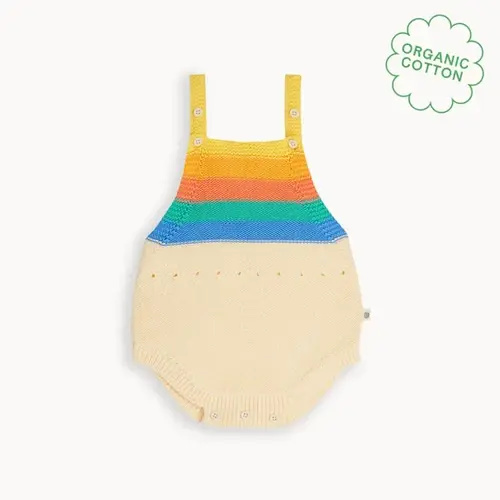 Bonnie Mob - Bubble - Rainbow Stripe Knit Romper