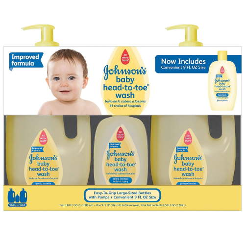 Johnson's Baby Head-to-Toe Wash (2 - 33.8 fl. oz., 1 - 9 fl. oz.) Other Unisex