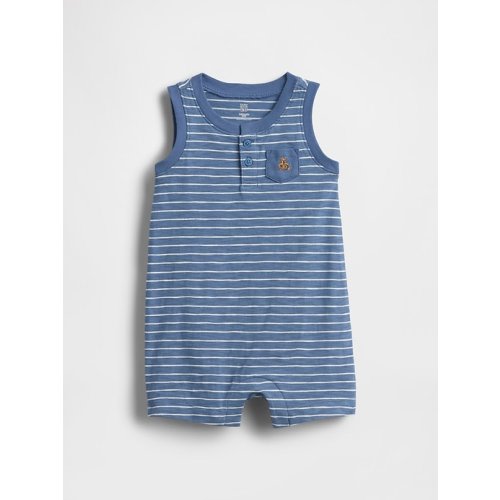 Baby Organic Cotton Henley Shorty One-Piece