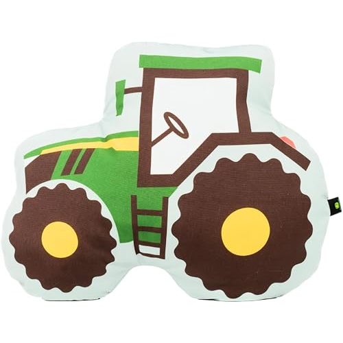 John Deere Trailer Tractor Kids Bedding Super Soft Plush Decorative Throw Pillow, 20 in, (Officially Licensed Product) by Franco Collectibles
