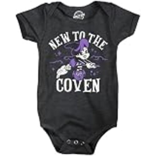 New To The Coven Baby Bodysuit Funny Witch Halloween Jumper For Infants | Funny Romper, Halloween Costume Clothes for Baby, Cool Creeper, Super soft blend, Novelty Baby Tee,