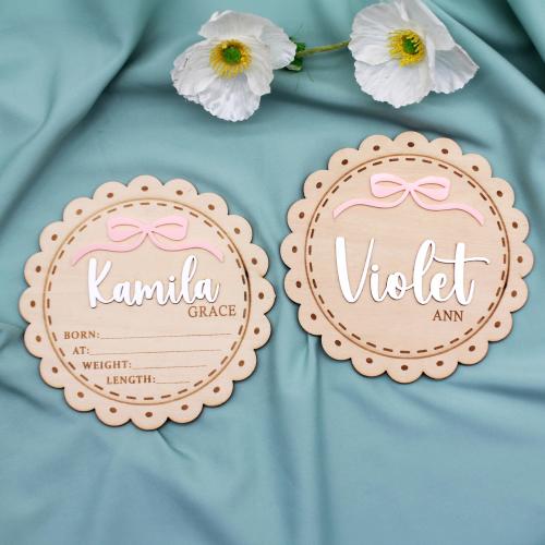 Baby Announcement Sign, Baby Name Flower Signs, Baby Name Bow Sign, Hospital Birth Announcement Sign, Baby Shower Gift, Newborn Gift