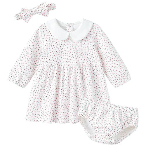 pureborn Baby Girls Dress with Bloomer Infant Girl Cotton Playwear Dress 0-24 Months