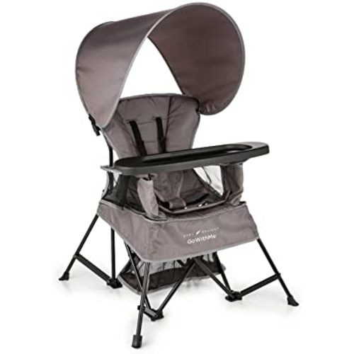 Baby Delight Indoor/Outdoor Sun Canopy Go with Me Venture Deluxe Portable Chair | Grey, 24.5x23x22.75 Inch (Pack of 1), Gray