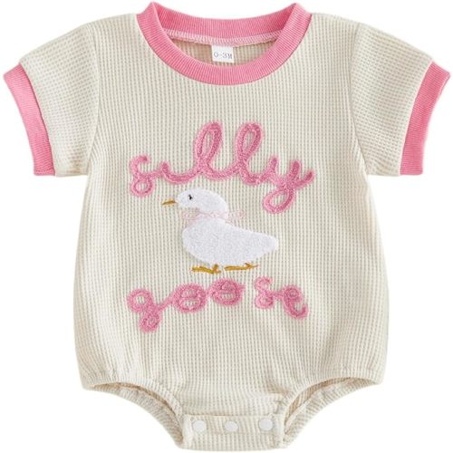 Newborn Baby Boy Girl Summer Clothes Funny Print Sweatshirt Romper Oversized Infant Short Sleeve Bodysuit