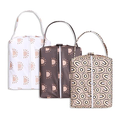 Lmbabter Wet Dry Bag 3PCS Diaper Organizer Bag Nappy Pouch Water- resistan Diaper Pod for Diaper Bag,Gym Bag,Travel Bag