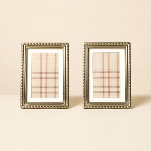 3.5"x5" 2pc Picture Frame Brass Finish - Hearth & Hand™ with Magnolia