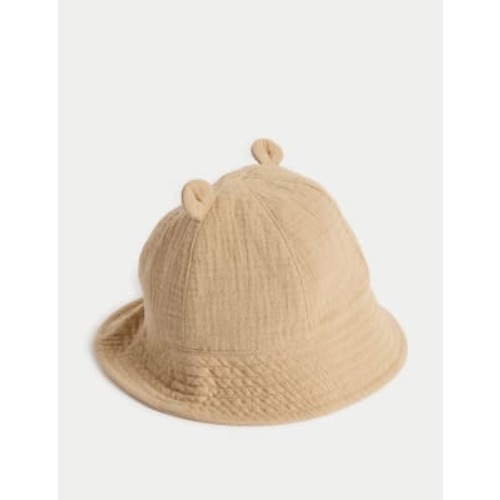 Kids' Pure Cotton Bear Sun Hat (0-3 Yrs)