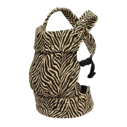 Baby Carrier for Newborns to Toddlers | Cozy Wrap with Lumbar Support | Soft Fabric, 7-35lbs Adjustable Fit | Brown Zebra Pattern