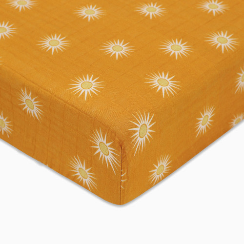 Crib Sheet in GOTS Certified Organic Muslin Cotton - Golden Hour