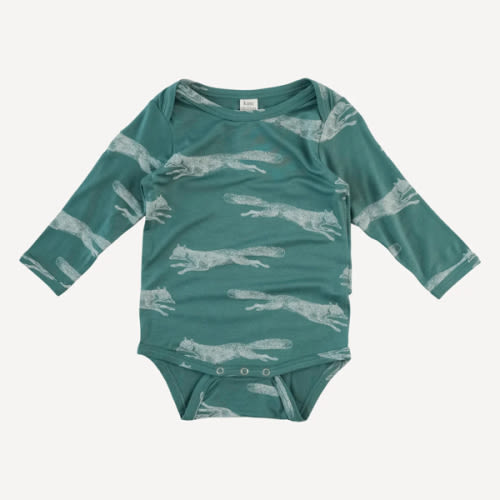 long sleeve lap neck bodysuit | jumping fox | bamboo