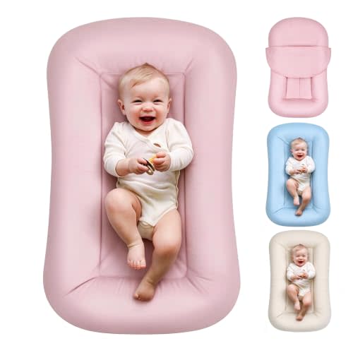 Baby Lounger 0-24 Months,Soft Bionic Design Infant Lounger(Pink) | Breathable,Snuggle Cozy Me,infant support cushion,Baby Play Mat,Newborn Babies Essentials Gifts