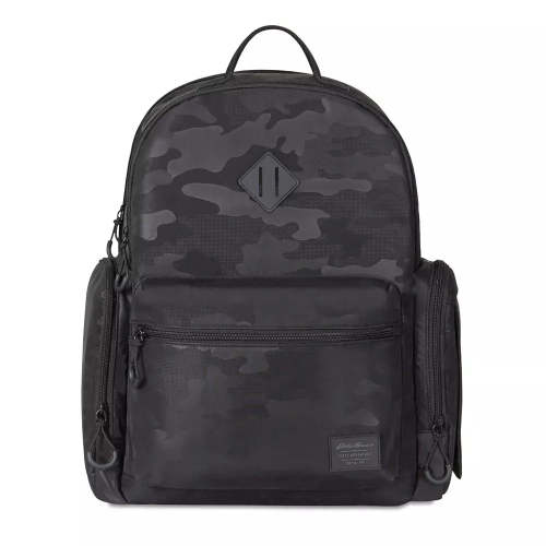 Camo Backpack Diaper Bag - Black
