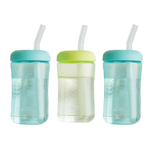 The First Years Squeeze & Sip Straw Cups - 7 Oz - 3 Count | Toddler Straw Cups, 7 Oz Cups, 3 Count, Ages 6 Months And Up, Top-Rack Dishwasher Safe, Made Without BPA