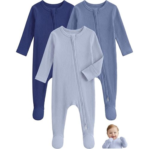 Baby Pajamas Baby Sleepers Rayon From Bamboo for Newborn 0-3 3-6 6-9 Months Footie Pjs Baby Boys Girls Clothes