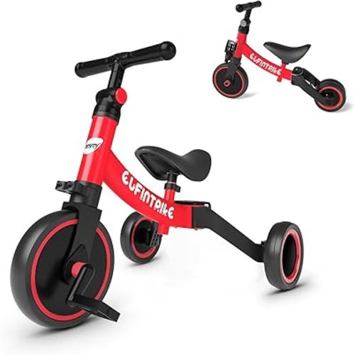 besrey 5 in 1 Toddler Bike for 1 Year to 4 Years Old Kids, Toddler Tricycle Kids Trikes Tricycle, Toys for Boy & Girl, Balance Training, Removable Pedals