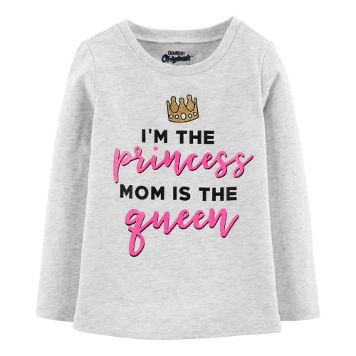 OshKosh Originals Graphic Tee - 12M - Grey Heather, Pink, Black, Gold