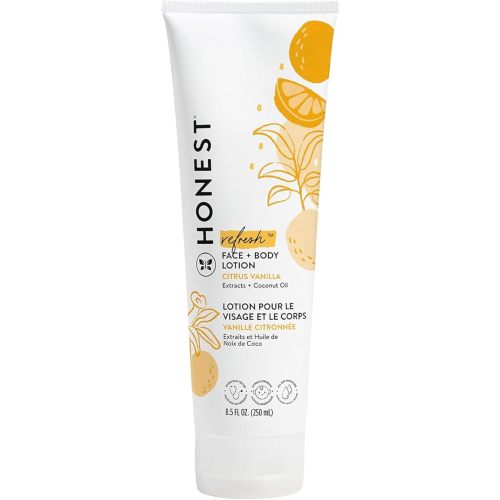 The Honest Company Hydrating Face and Body Lotion Fast Absorbing Naturally Derived Hypoallergenic Citrus Vanilla Refresh 8.5 fl oz
