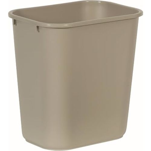 Rubbermaid Commercial Products Resin Wastebasket/Trash Can, 7-Gallon/28-Quart, Beige, Plastic, for Bedroom/Bathroom/Office, Fits Under Desk/Sink
