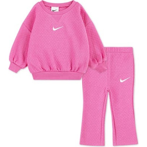 Diamond Jacquard Sweatshirt & Flared Pants Set