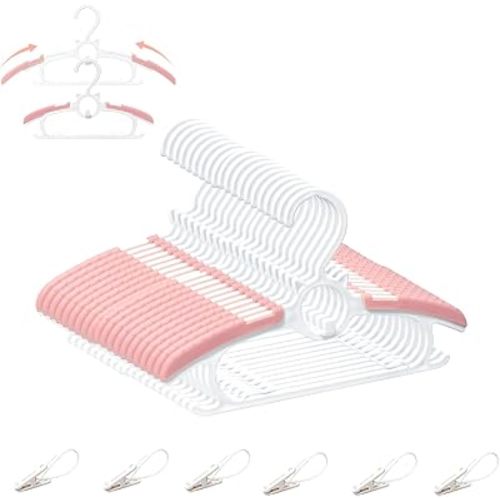 Baby Nursery Closet Hangers,30Pack Space Saving Kids Hange Pink.