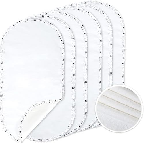 TILLYOU Waterproof Changing Pad Liners 6 Pack, 100% Cotton Reusable Cloth Diaper Liners, White