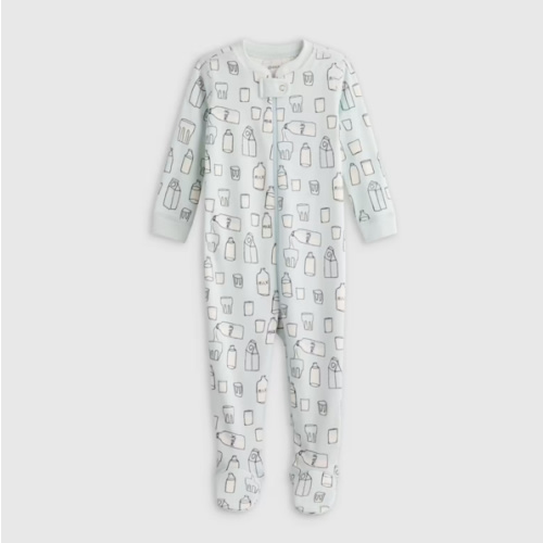 100% Organic Cotton Footie Pajama in Milk