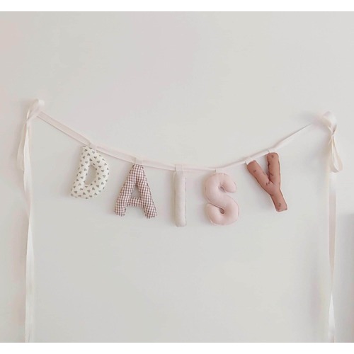 Personalized Puffy Letter Banner, Birthday, Baby Shower,  Handmade Fabric Nursery Decor