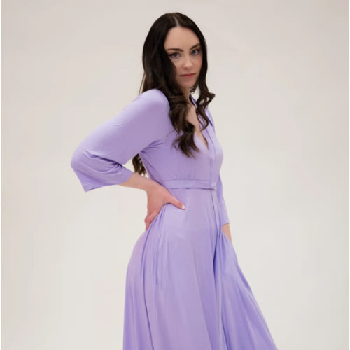Lila Labor & Postpartum Gown in Lilac