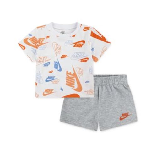 Baby Boys 2-Piece Printed T-Shirt and Lightweight French Terry Shorts Set