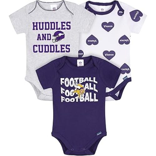 Gerber NFL baby-girls Nfl 3-pack Onesie Bodysuit