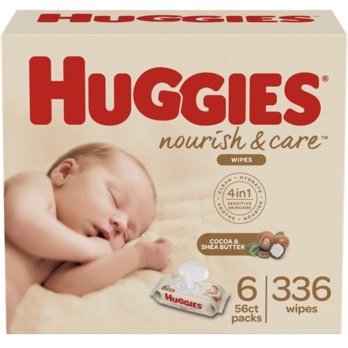 Huggies Nourish & Care Scented Baby Wipes, 6 Flip-Top Packs (336 Wipes Total) - Huggies Nourish & Care Scented Baby Wipes, 6 Flip-Top Packs (336 Wipes Total)