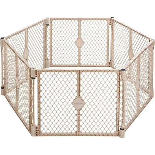 Toddleroo Superyard: 6-Panel, 18.5 SqFt Baby Playard; Sand