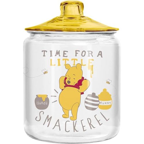 Silver Buffalo Winnie the Pooh Smackerel 6” Glass Jar w Lid