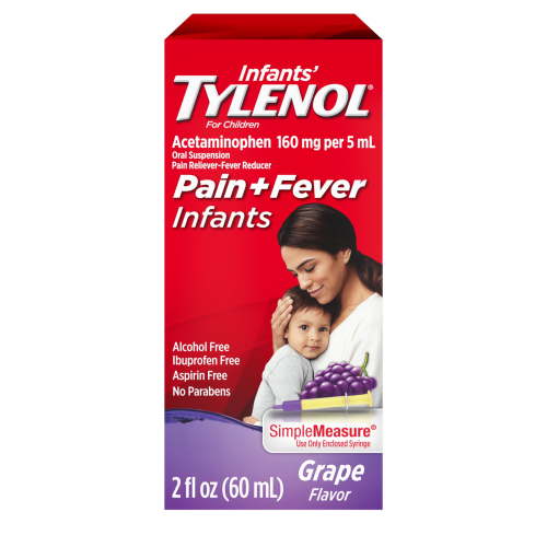 TYLENOL Infant Pain Relief and Fever Reducer Liquid Medicine Grape Flavor 2 fl oz
