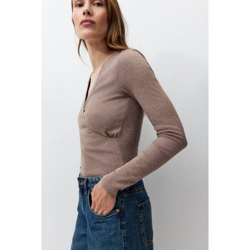 MAMA RIBBED NURSING TOP