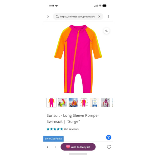 Sunsuit - Long Sleeve Romper Swimsuit | "Surge"