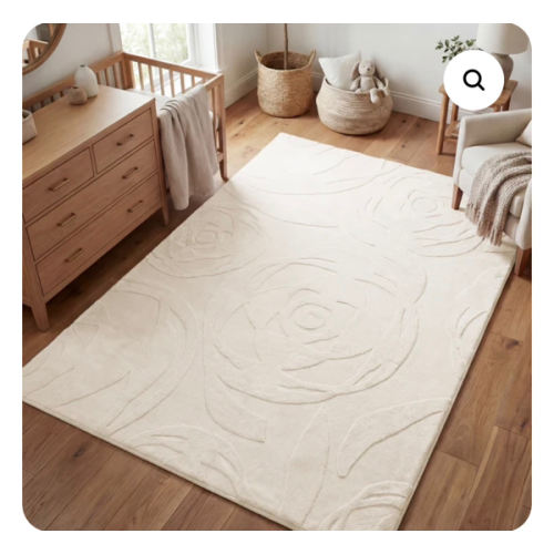 Rose Garden Faux Fur Jacquard Plush Play Mat