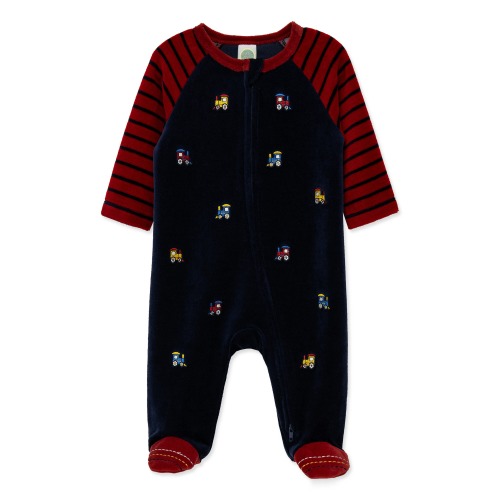 Trains Velour Footie