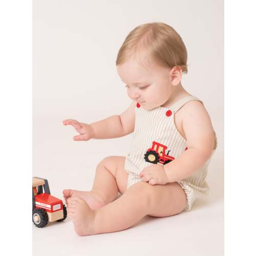 Embroidered Tractor 100% Cotton Johnny