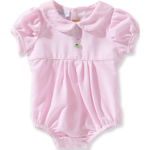 Mud Pie Baby Girls Short Sleeve Peter Pan Collar Gingham Golf Bubble