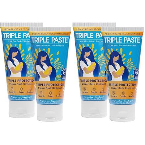 Triple Paste Diaper Rash Cream, Zinc Oxide Baby Ointment, 3 oz