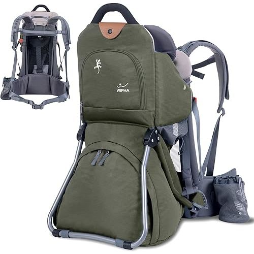 WIPHA Baby Backpack Carrier, Comfort Toddler Carrier Hiking Backpack with Canopy, Adjustable Lightweight Child Carrier