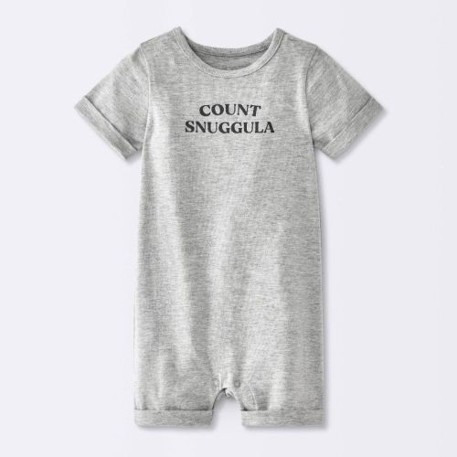 Baby' Halloween 'Count Snuggula' Jersey Romper - Cloud Island™ Heather Gray 6-9M