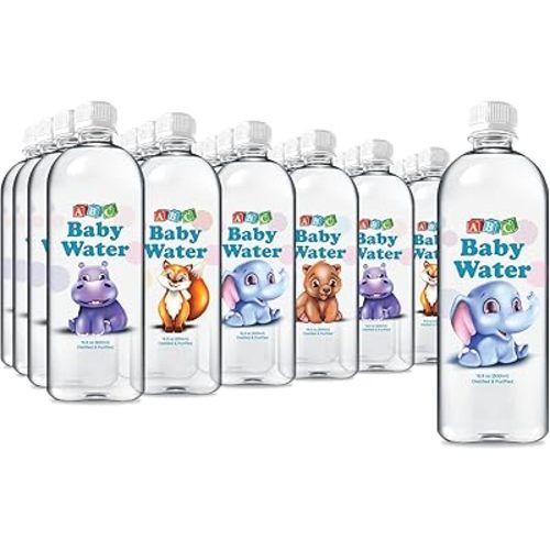 ABC Baby Water Premium Distilled Water for Babies - Healthy Purified 16.9 oz Bottles - Formula, Cereal, Milk, Daily Drinking - 24 Pack