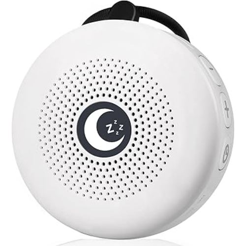 Sleepbox Sleep Sound Machine Portable Noise Machine with 30 Soothing Sounds 4 Timer Memory Function Rechargeable Battery 32 Volume Levels for Sleeping Traveling Relaxing for Baby Kids Adults (White)